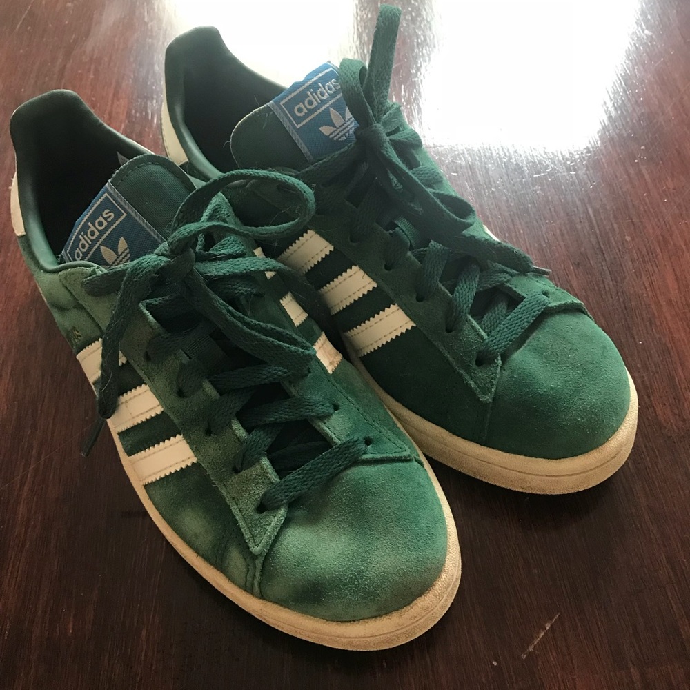 Adidas forest green campus sneakers